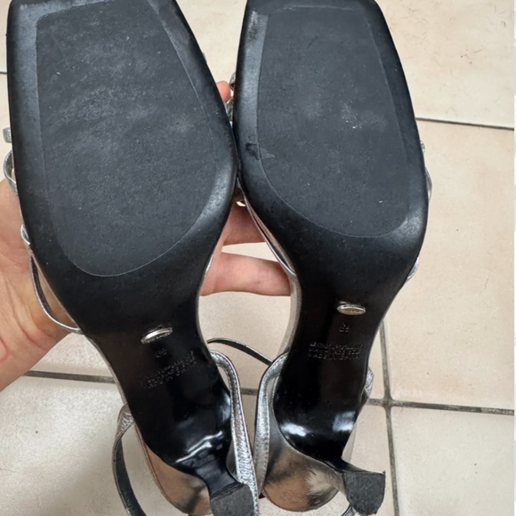 Tony Bianco Charm Heels in Silver Foil in Size 8.5 - Picture 5 of 9